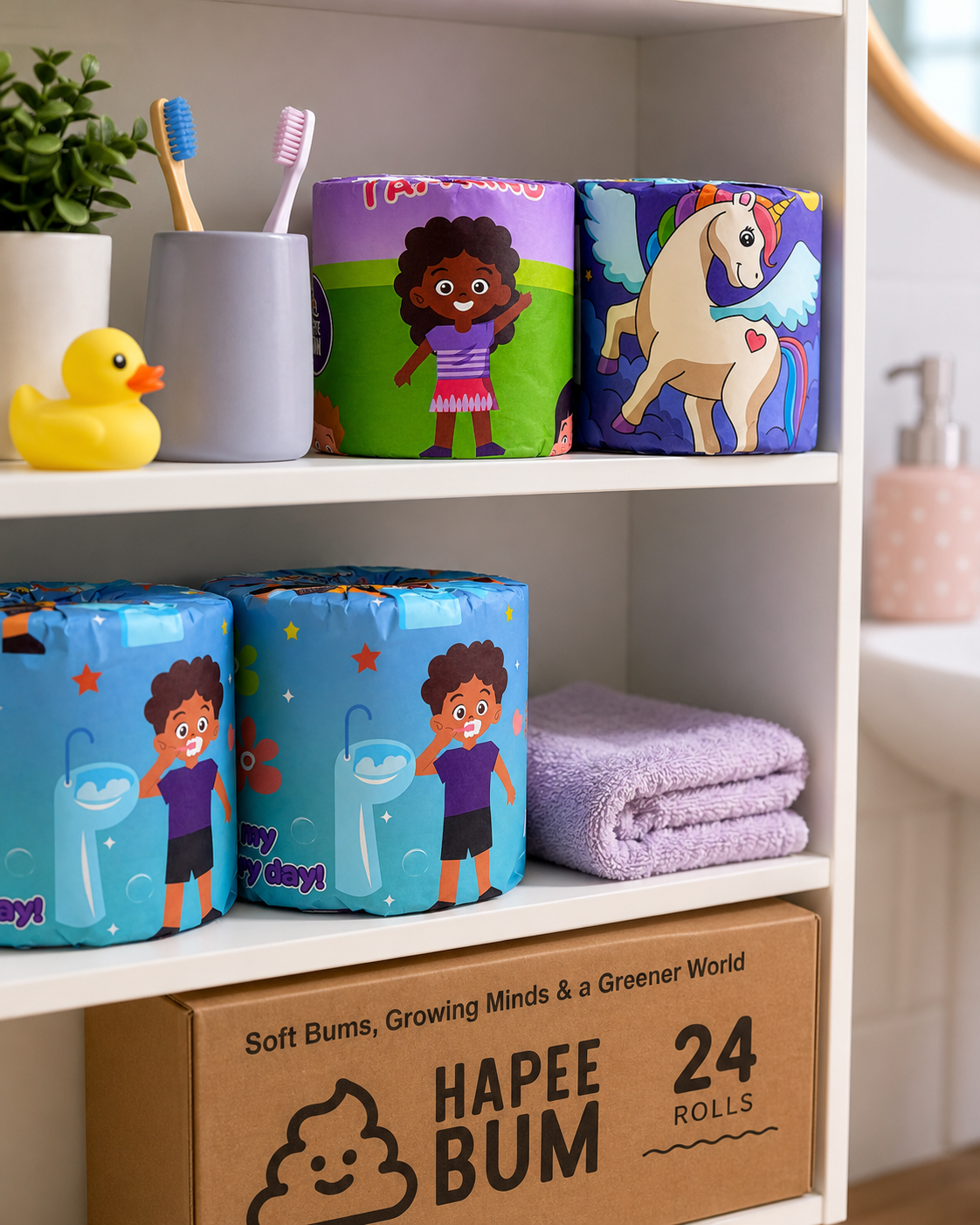 HapeeBum™ Bamboo Toilet Paper | 3-Ply, PFAS-Free & Eco-Friendly