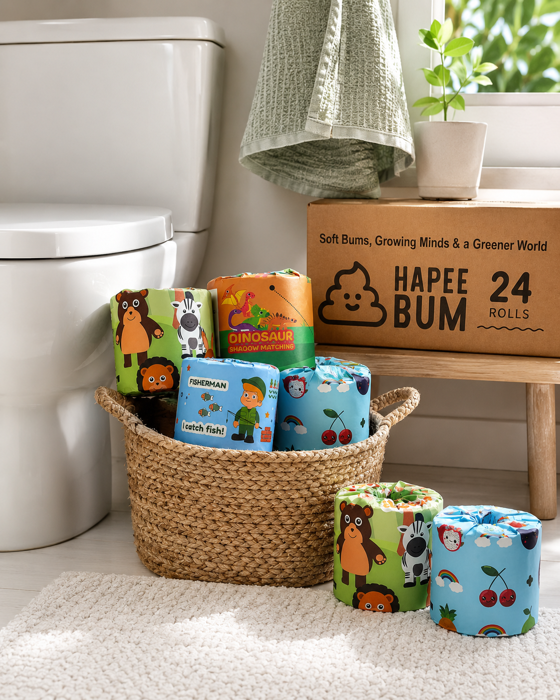 HapeeBum™ Recycled Toilet Paper | 3-Ply, PFAS-Free & Eco-Friendly