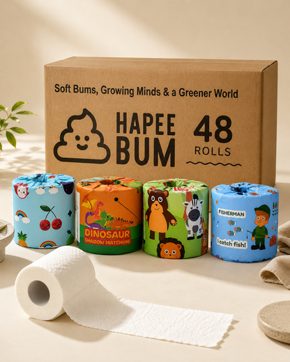 HapeeBum™ Recycled Toilet Paper | 3-Ply, PFAS-Free & Eco-Friendly
