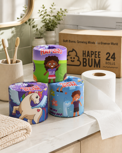 HapeeBum™ Bamboo Toilet Paper | 3-Ply, PFAS-Free & Eco-Friendly